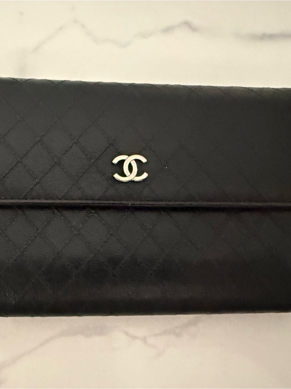 CHANEL Black Quilted Leather CC Wallet